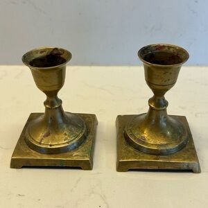 Vintage Brass Candle Holders
